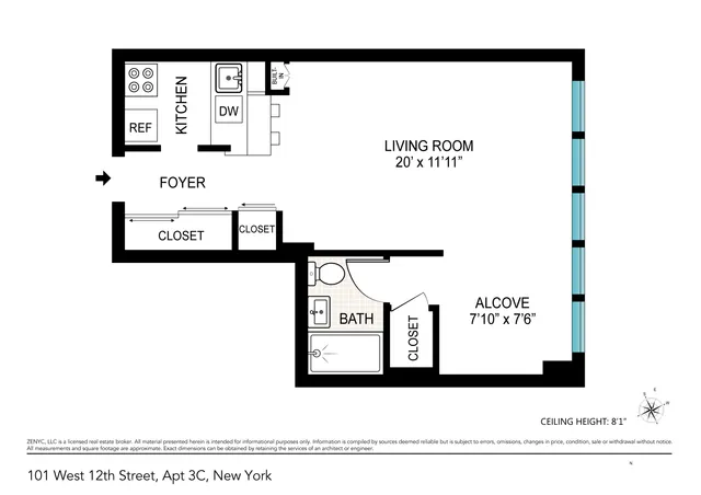 $598,000 | 101 West 12th Street, Unit 3C | West Village