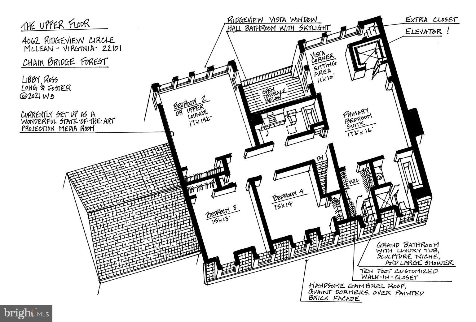 4062 Ridgeview Circle McLean, VA 22101 - Photo 55 of 56 Upper Level Floor Plan