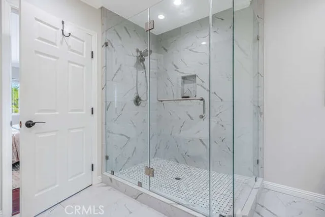 a bathroom with a shower