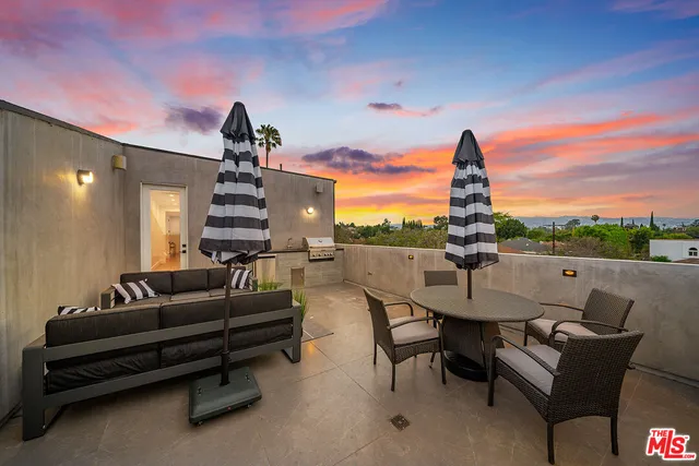 a terrace view with seating space