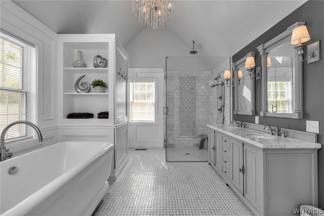 357 Lebrun Road Amherst, NY 14226 - Photo 33 of 50 Primary bath w/ vaulted ceilings and heated floors