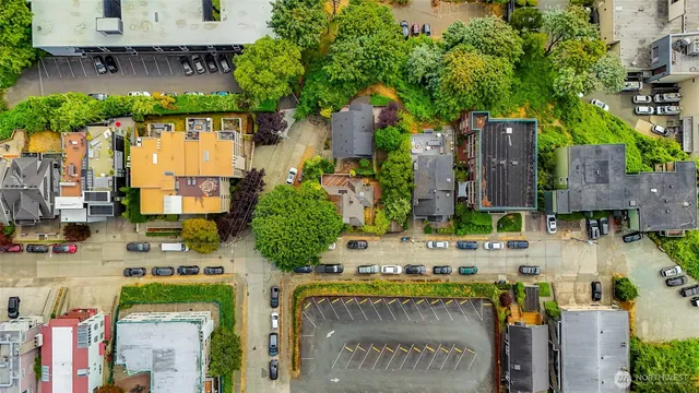 a view of a lake with a city