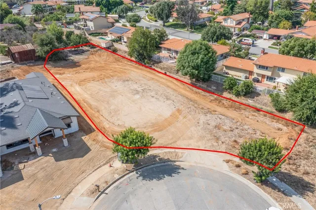 an aerial view of a house