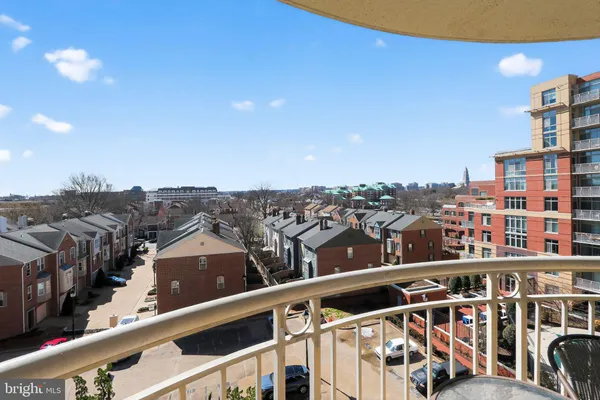 a view of a city from a balcony