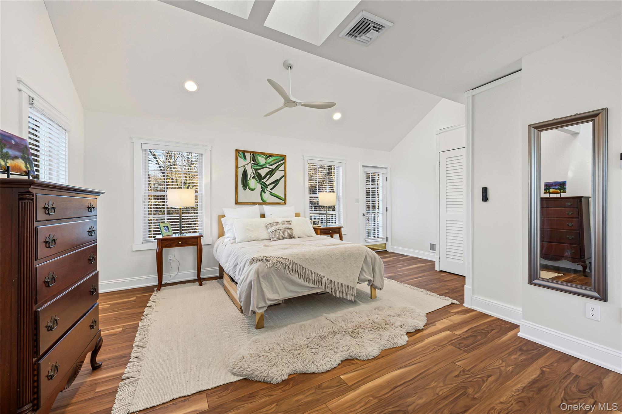 2 Walnut Avenue Setauket, NY 11733 - Photo 21 of 48 Primary bedroom with cathedral ceilings and door to private balcony