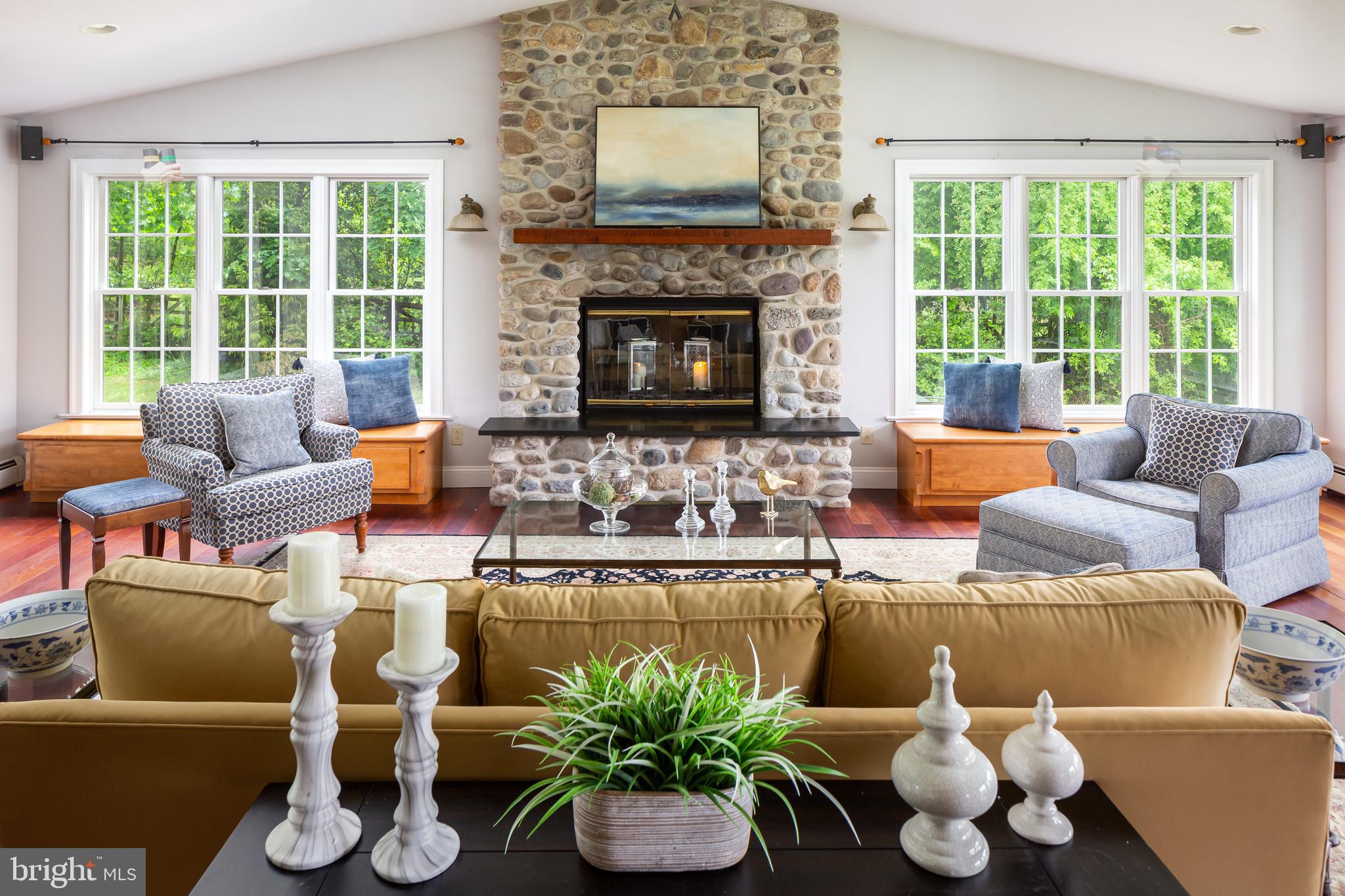 605 Golf Club Road Newtown Square, PA 19073 - Photo 22 of 45 Great Room w/ Floor to Ceiling Stone Fireplace