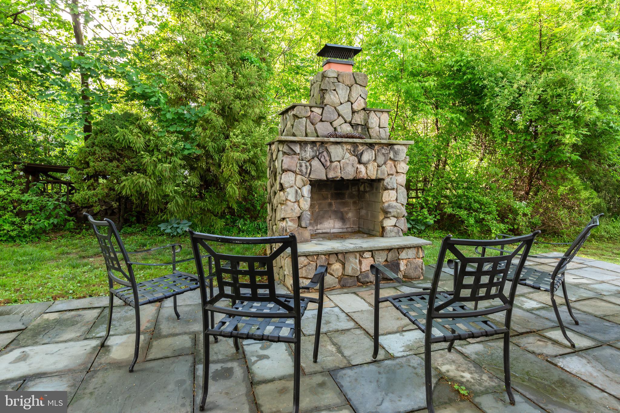 605 Golf Club Road Newtown Square, PA 19073 - Photo 41 of 45 Rear Patio w/ Wood-Burning Fireplace