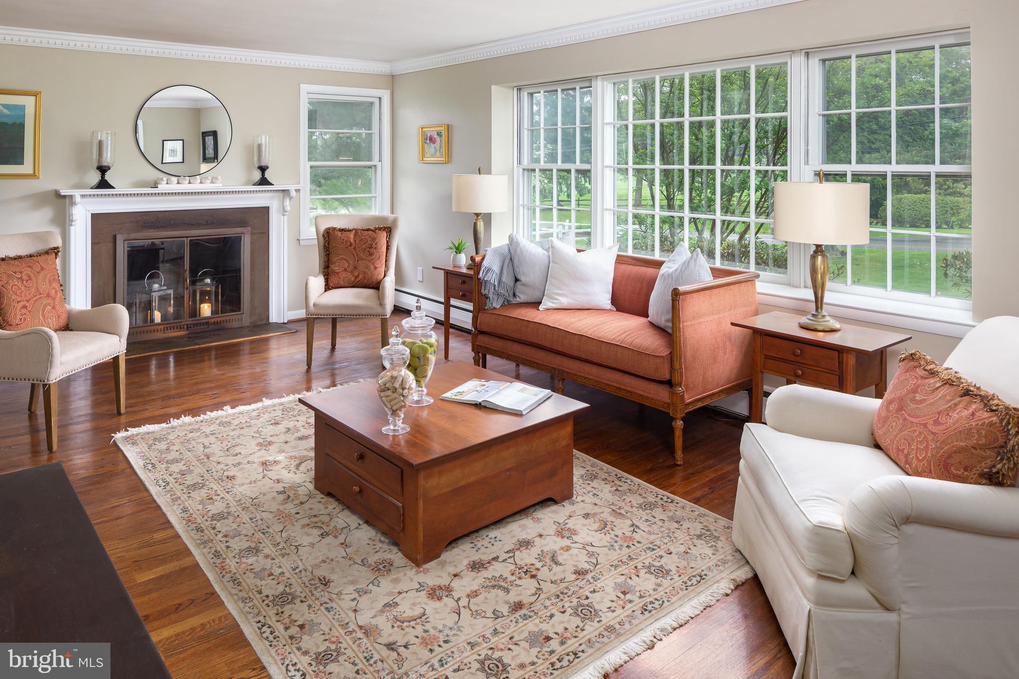 605 Golf Club Road Newtown Square, PA 19073 - Photo 7 of 45 Living Room w/ Wood Burning Fireplace