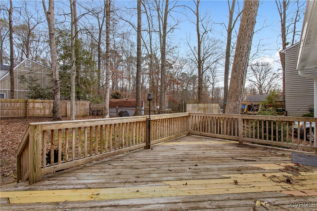 1325 Unison Drive Midlothian, VA 23113 - Photo 28 of 32 a view of a balcony with wooden floor and fence
