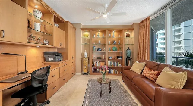 a view of a palm plant from a palm tree