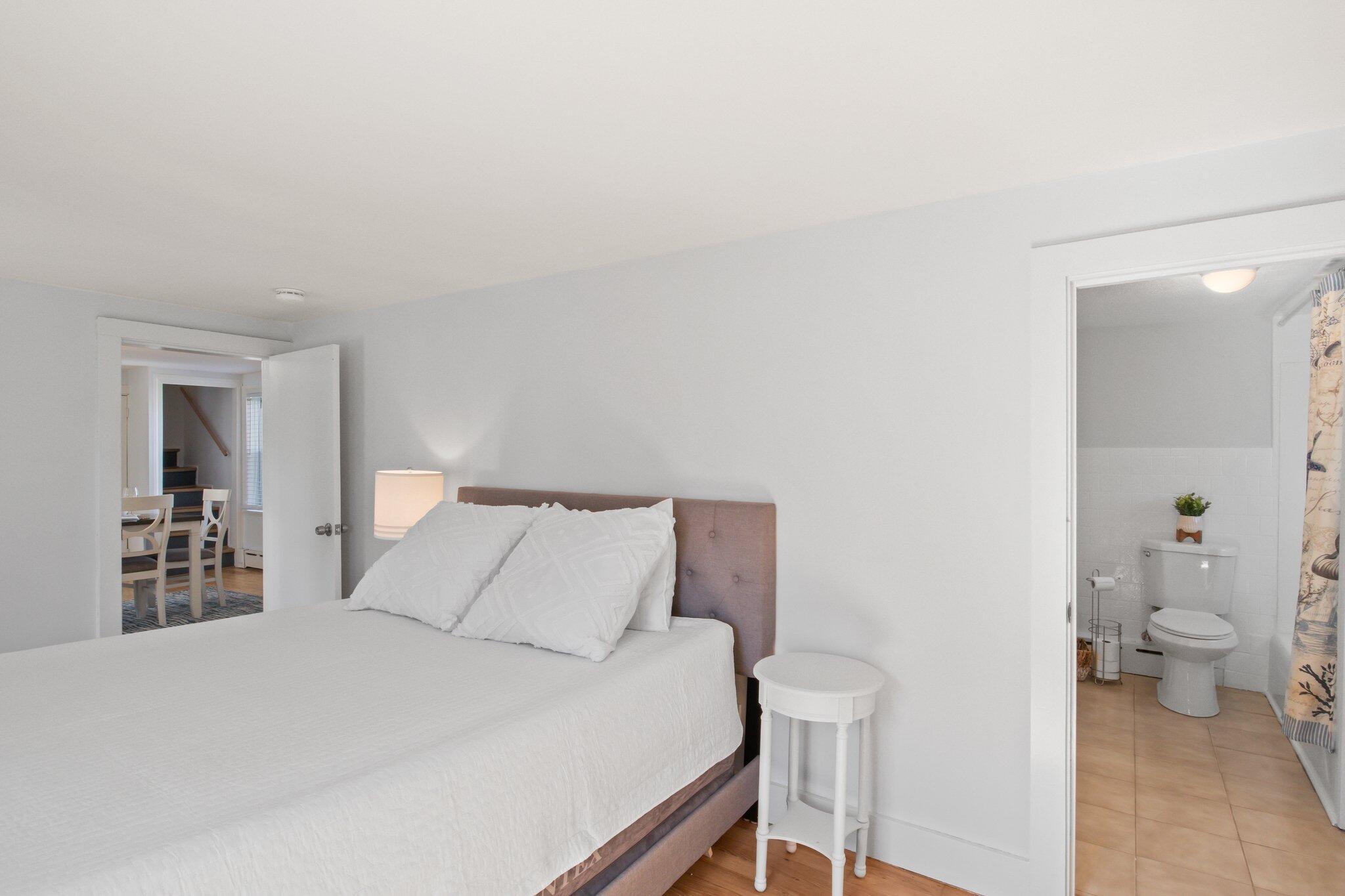 7 Spruce Street Fairhaven, MA 02719 - Photo 16 of 30 a bedroom with a bed and a view of bathroom