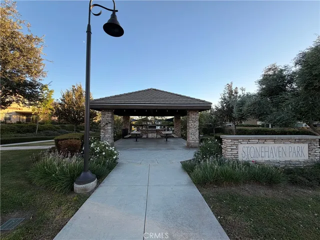 a view of a golf course with a garden