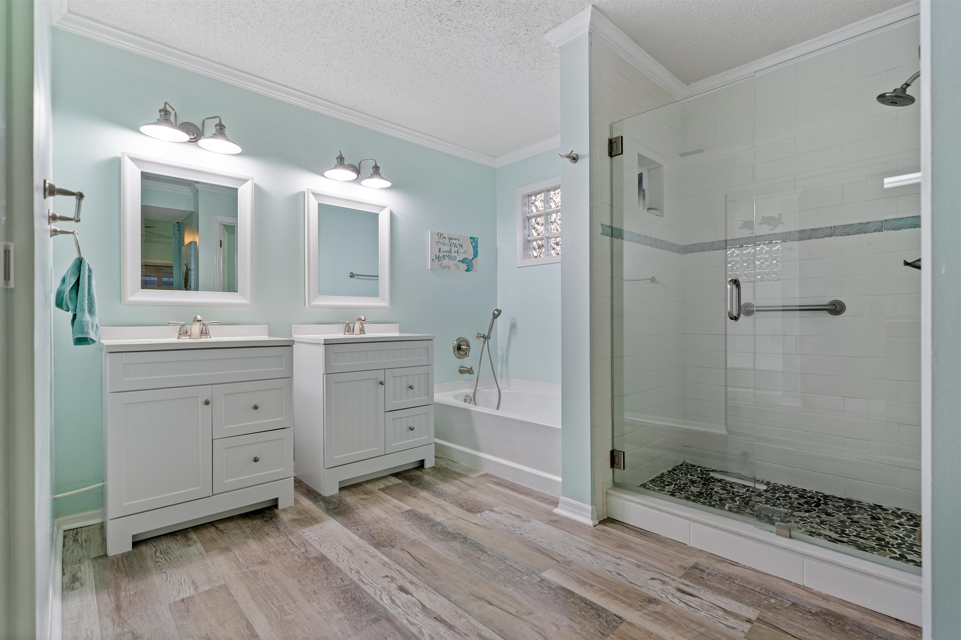 362 Monika Place St. Augustine, FL 32080 - Photo 13 of 42 a bathroom with a double vanity sink toilet and shower