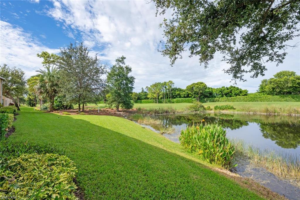 2895 Cypress Trace Circle, Unit 202 Naples, FL 34119 - Photo 26 of 30 a view of a lake with a big yard