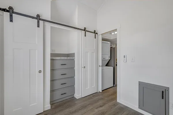 a view of a walk in closet