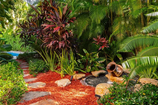 a backyard of a house with lots of green space