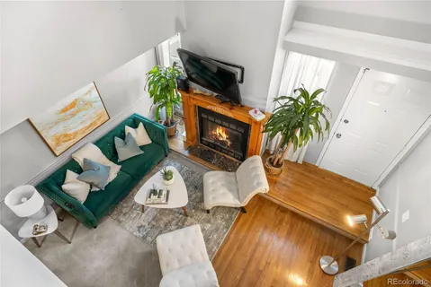 view of living room with furniture and a potted plant