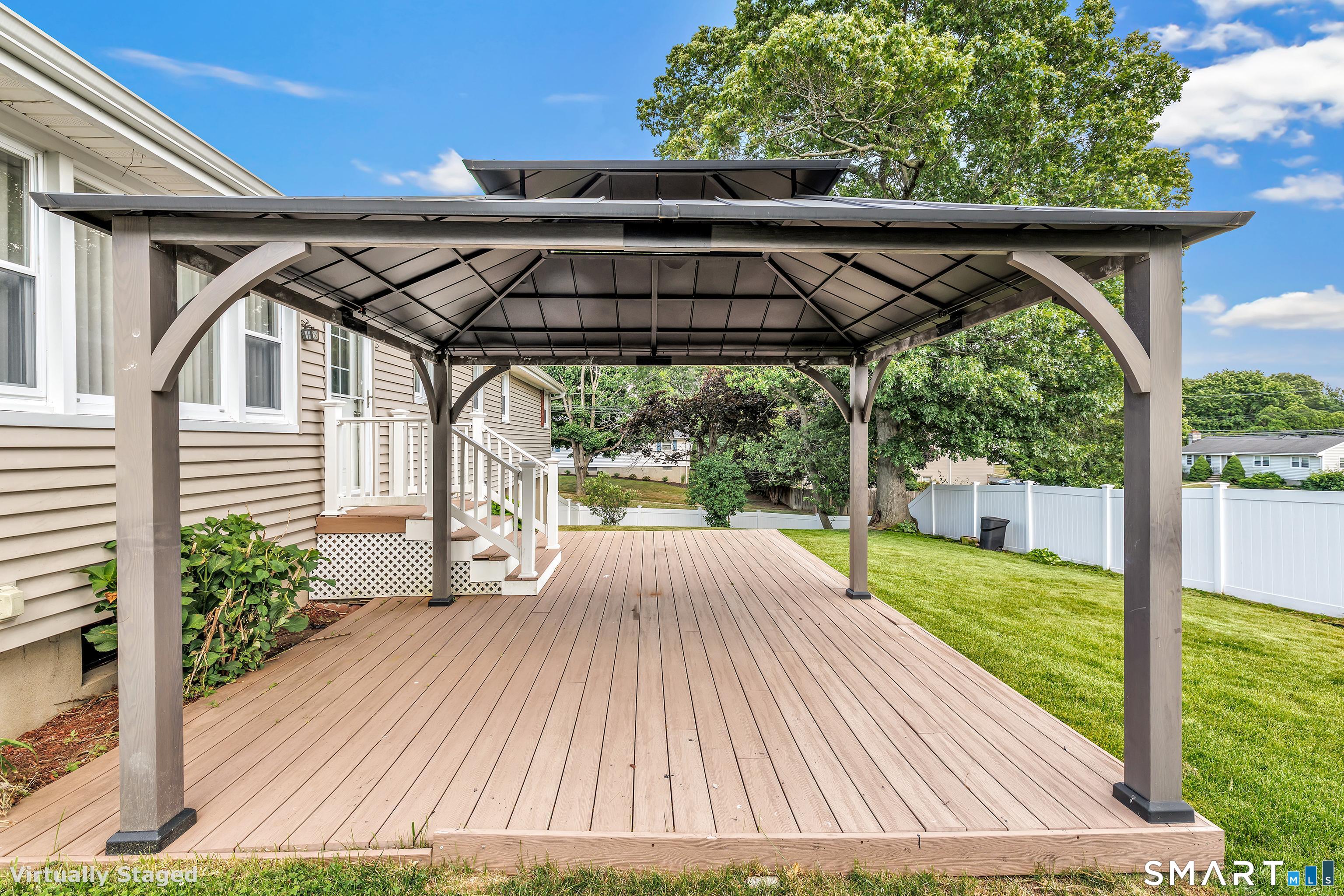 175 Post Oak Road Stratford, CT 06614 - Photo 29 of 33 BACKYARD BOZIGO AND COMPOSITE FLOOR