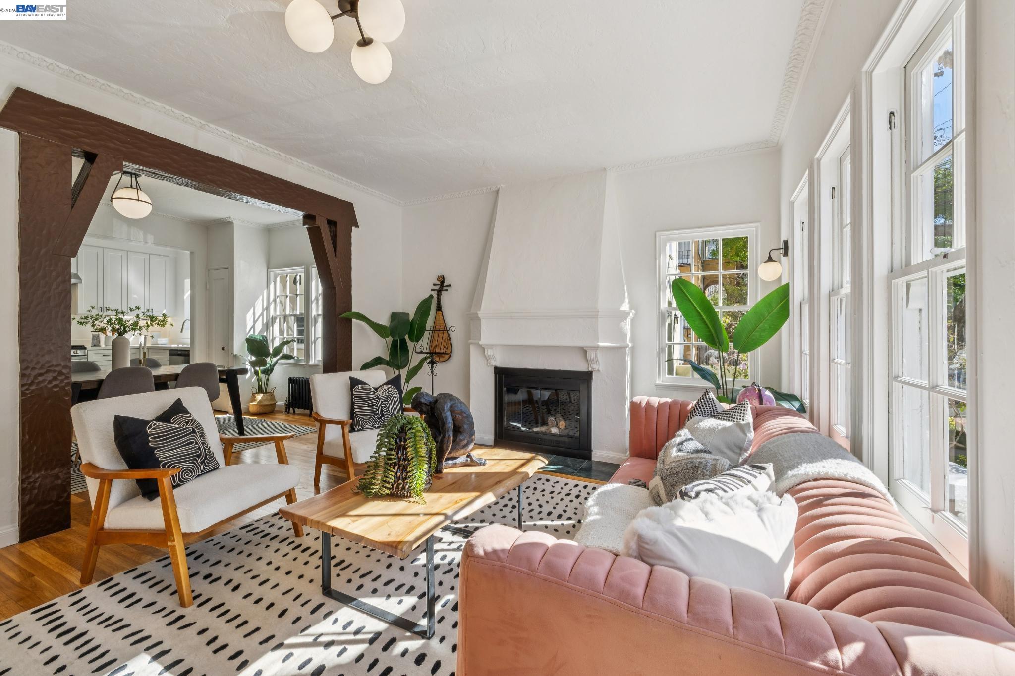 2365 Virginia Street, Unit 2 Berkeley, CA 94709 - Photo 7 of 19 a living room with furniture fireplace and a potted plant