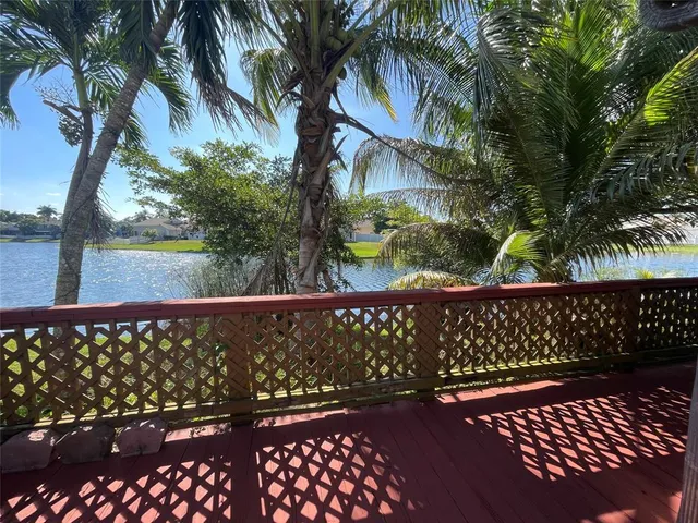 a view of wooden street from a balcony