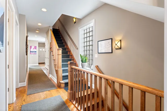 a view of hallway with stairs