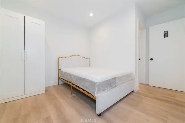 a room with a bed and a table