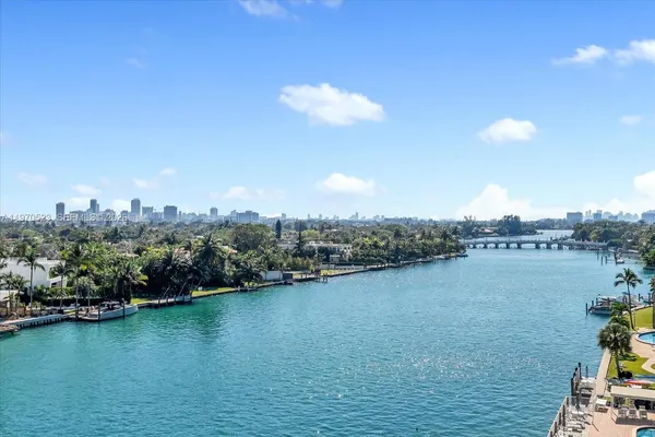 a view of a lake with houses