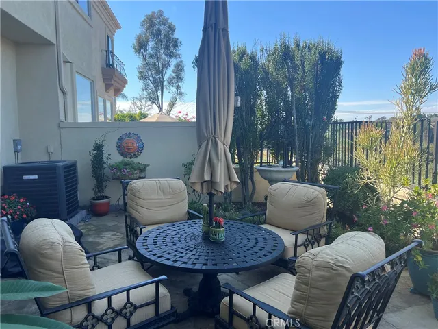 a view of a balcony with an outdoor space