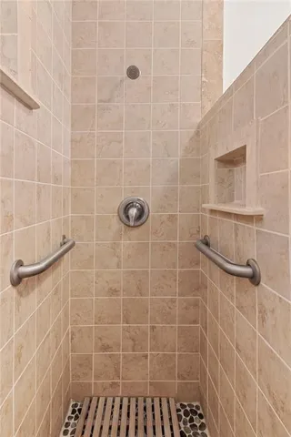 a bathroom with a shower