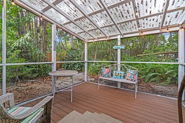 a view of a garden with plants