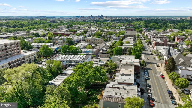 an aerial view of a city