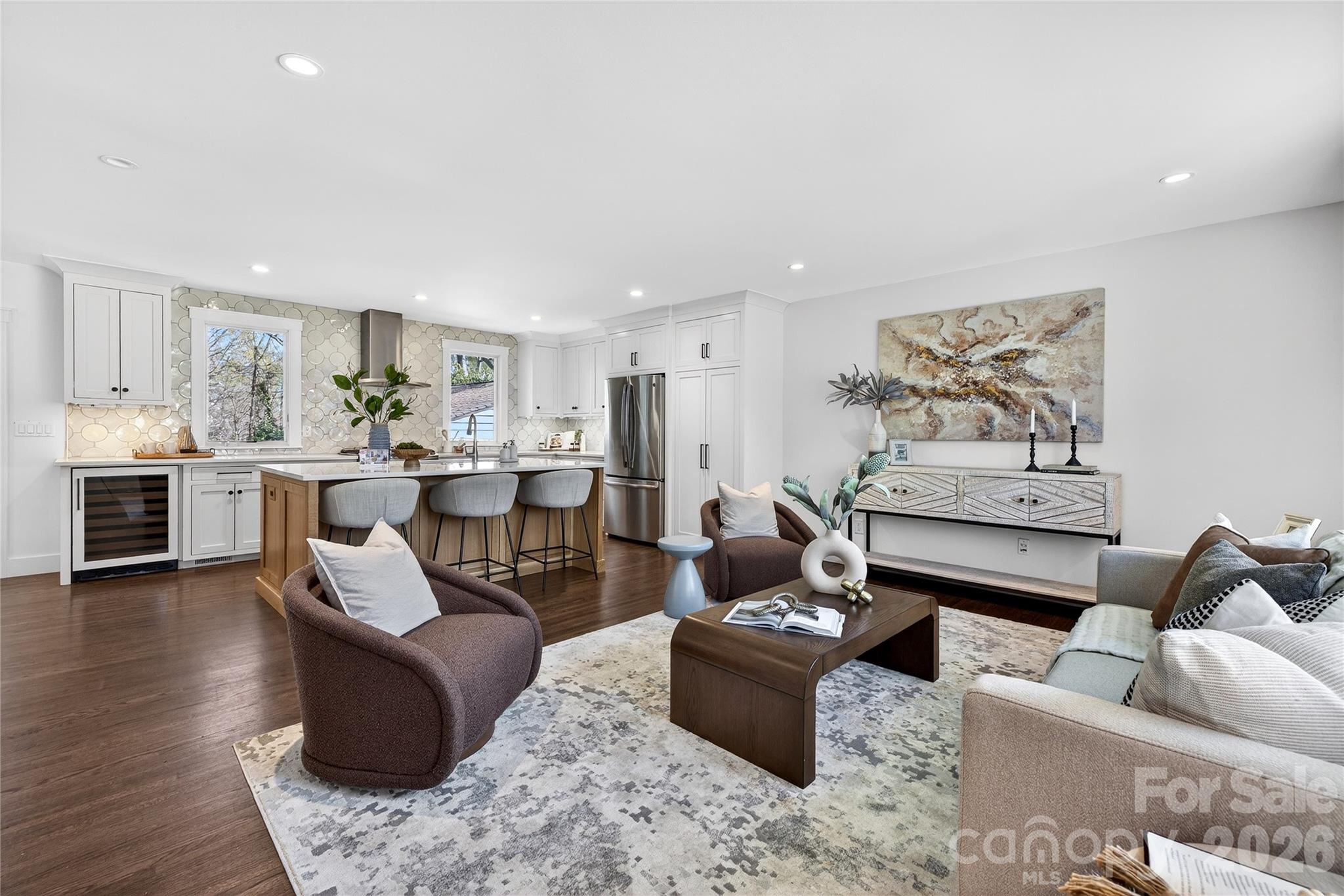 3717 Riverbend Road Charlotte, NC 28210 - Photo 2 of 41 a living room with furniture and a wooden floor