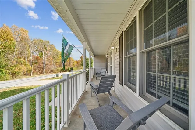 a view of balcony with couch