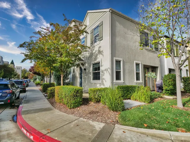 a view of a building with a garden