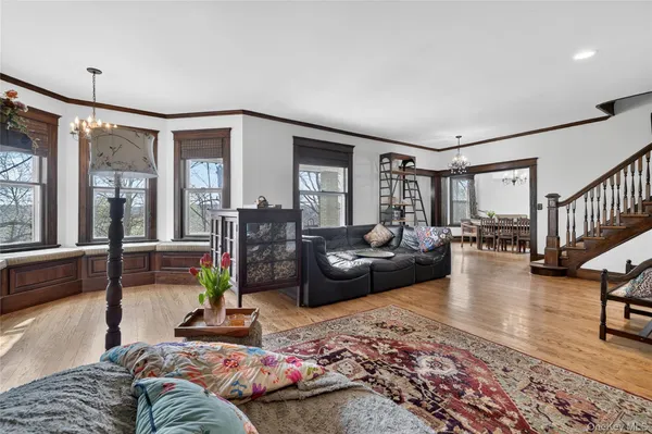 a living room with furniture and a couch