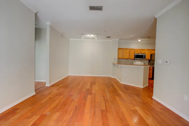 an empty room with windows