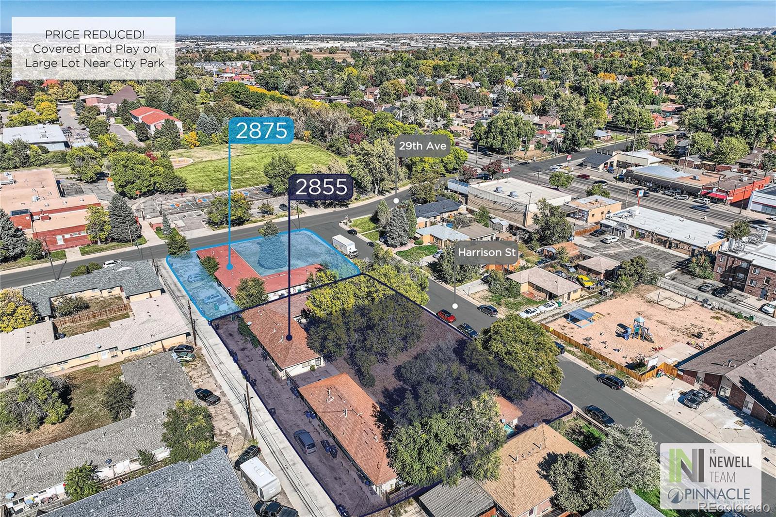 an aerial view of multiple house