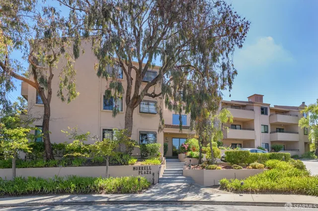 a view of a house with a garden and pathway