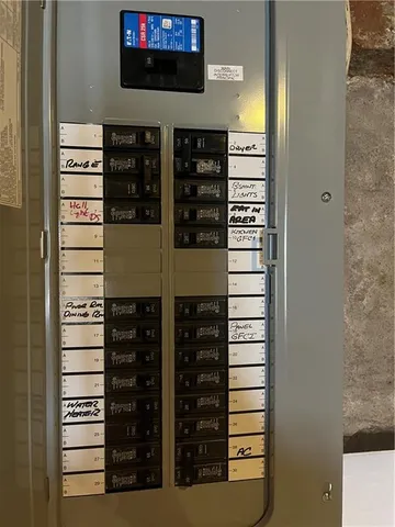 a close up of a door