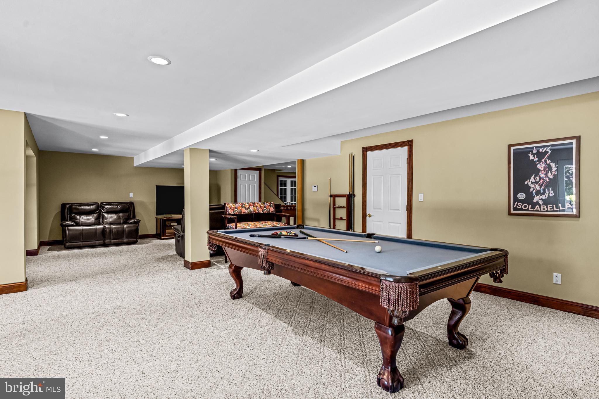 61 Brooks Road Moorestown, NJ 08057 - Photo 69 of 93 a living room with furniture pool table and a flat screen tv