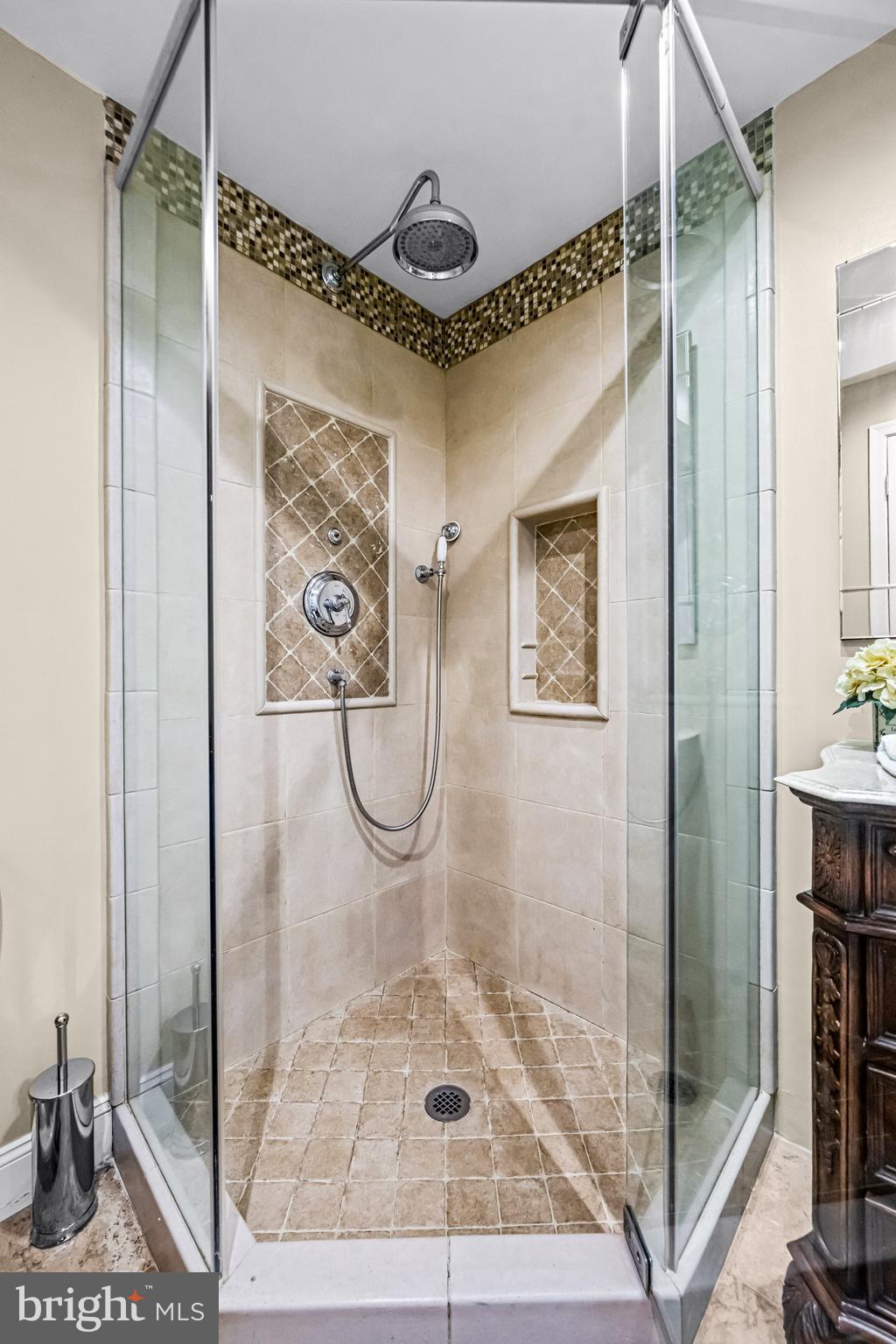 61 Brooks Road Moorestown, NJ 08057 - Photo 78 of 93 a bathroom with a shower and mirror