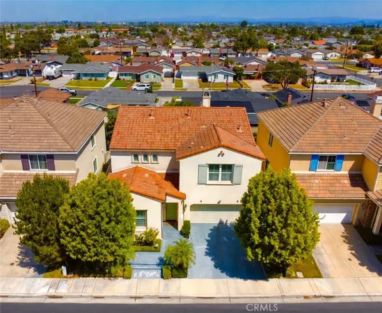 an aerial view of multiple houses