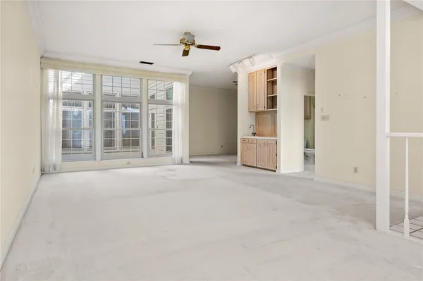 an empty room with windows