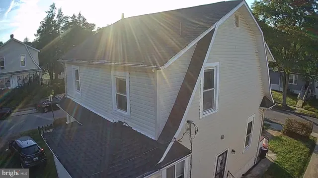 a aerial view of a house roof deck