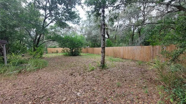 a backyard of a house with lots of green space