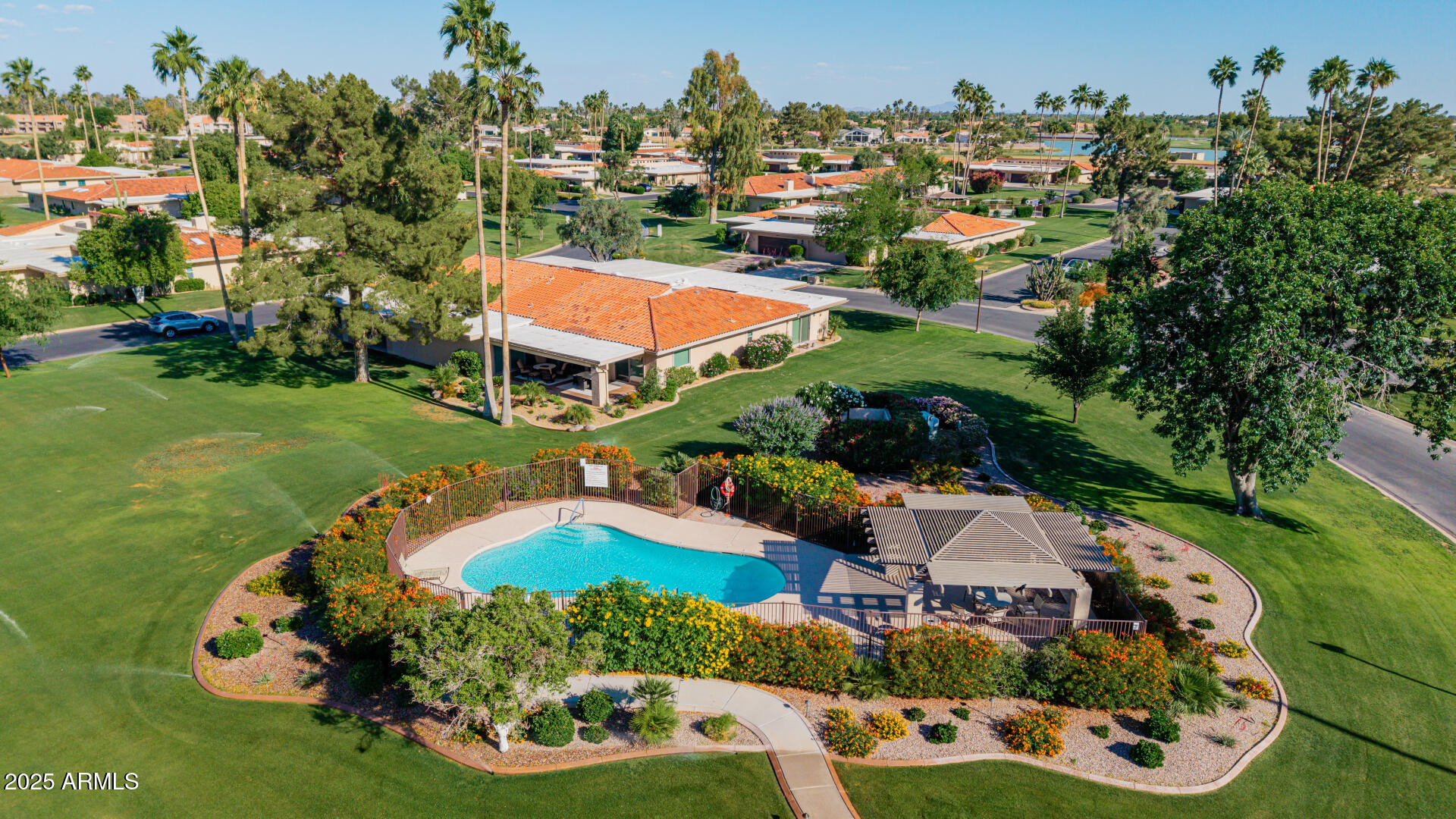 7615 East Tucson Road Scottsdale, AZ 85258 - Photo 48 of 54 Aerial view of community pool