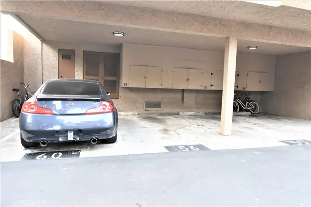 a car parked in a parking garage