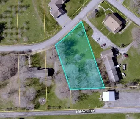 an aerial view of a house