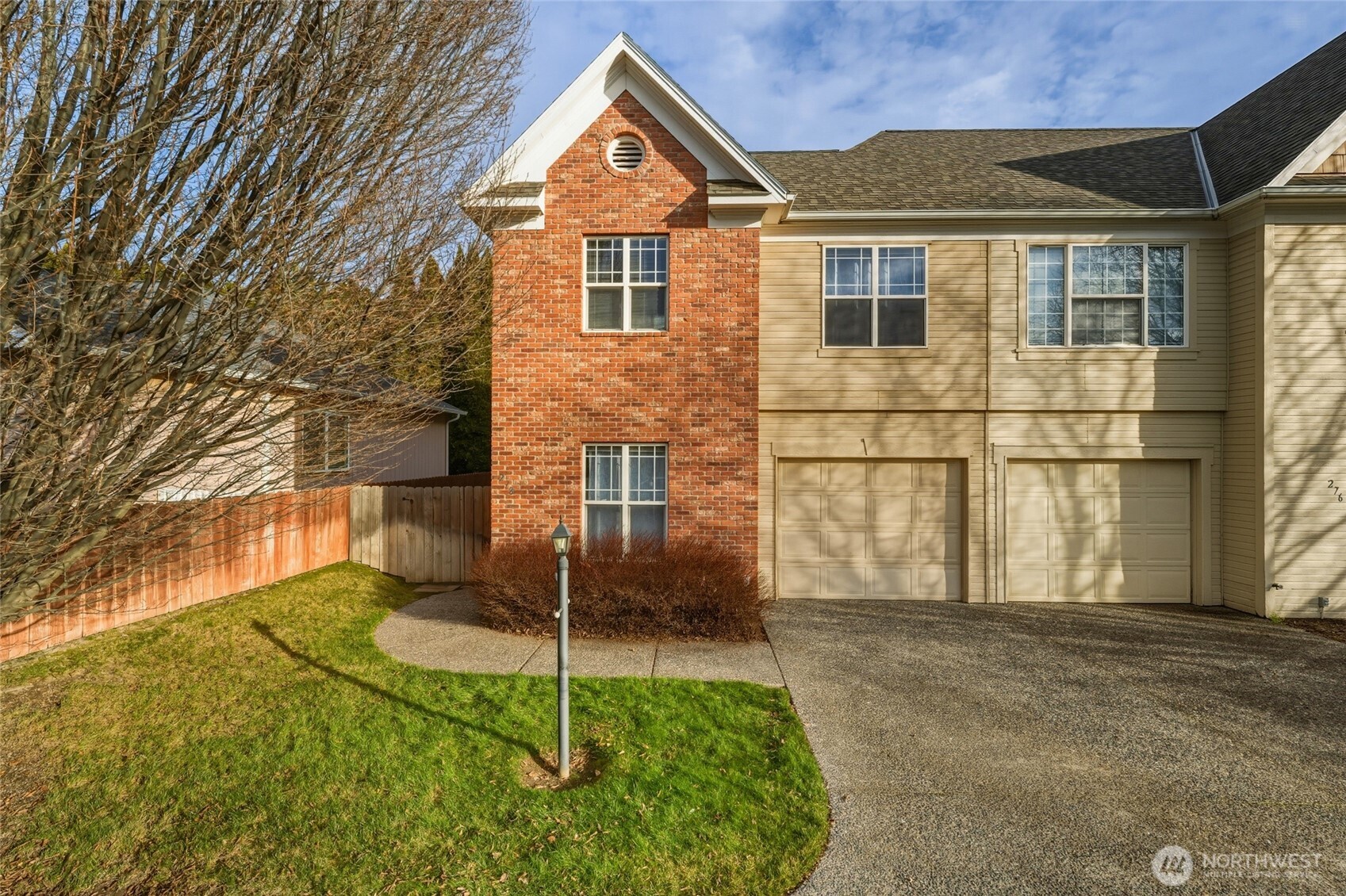 a view of backyard of house
