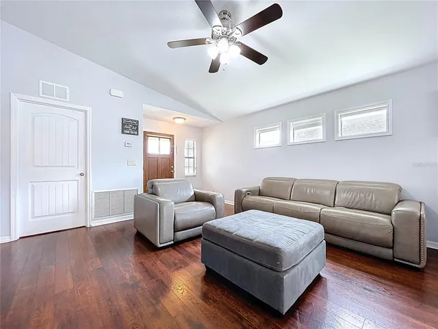 a front view of house with yard and entertaining space